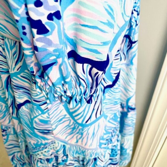 Lilly Pulitzer Blue Ocean Winona Swing Dress Size Large - Picture 5 of 9
